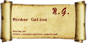 Minker Galina névjegykártya